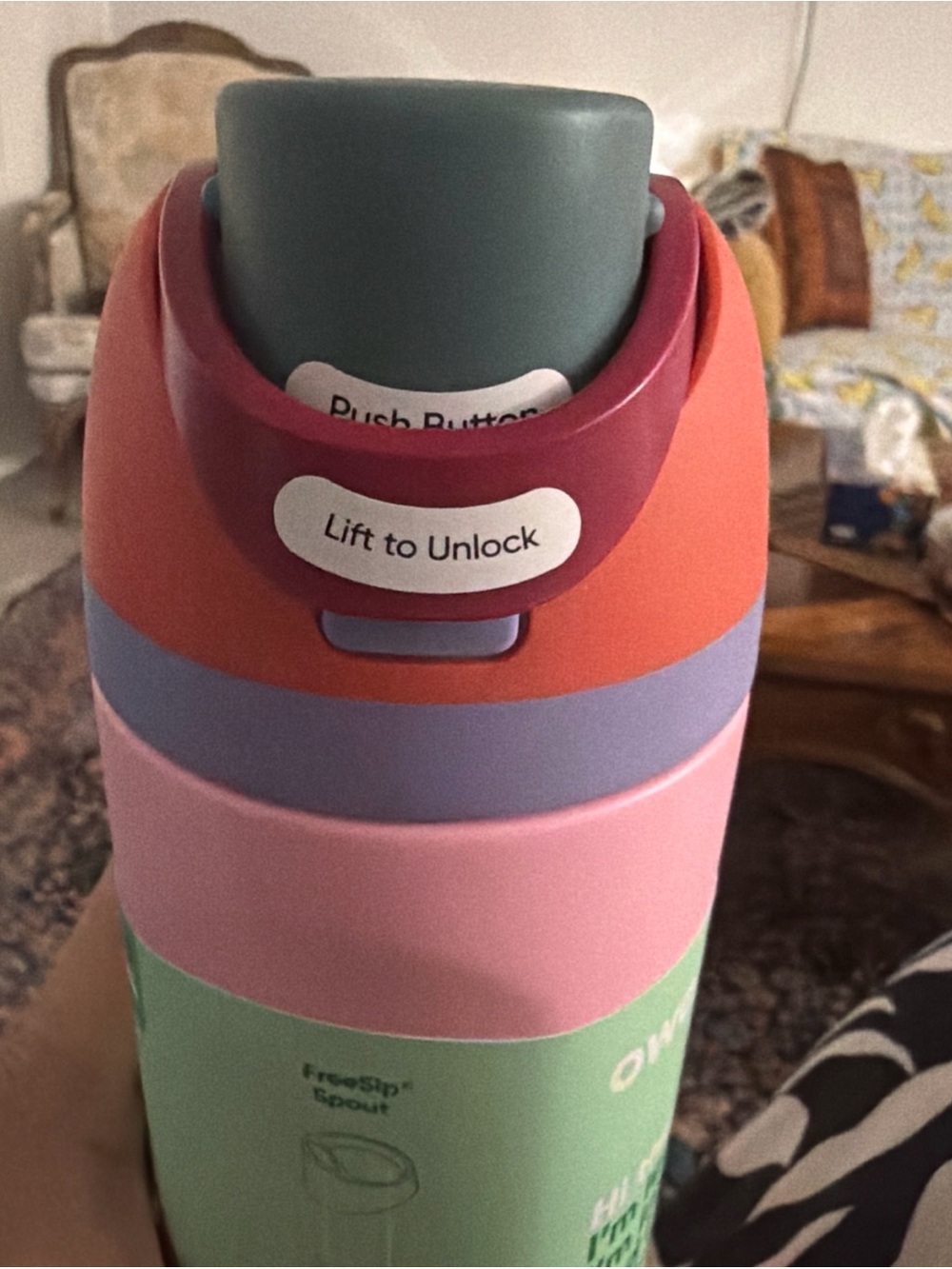 Multiband Travel Water Bottle in Mint, Pink, Lavender & Coral